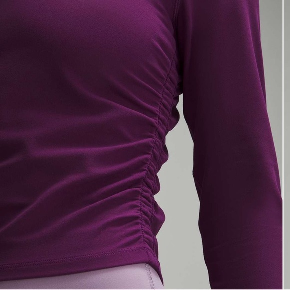 NWT Lululemon All It Takes Nulu Long-Sleeve Shirt Dramatic Magenta Size 4 - Picture 7 of 9